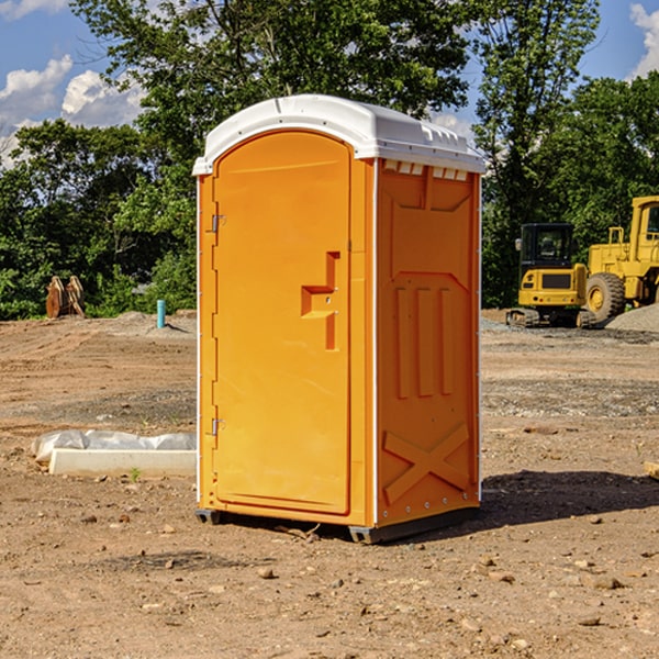 how often are the portable restrooms cleaned and serviced during a rental period in Nodaway